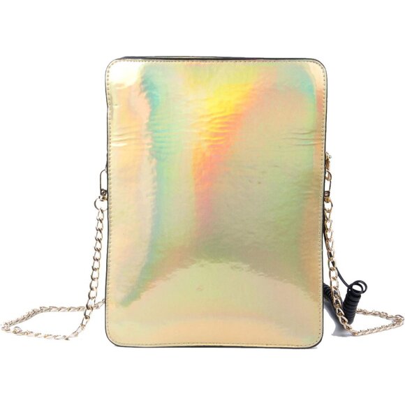 Women Laser Telephone Crossbody Bag Reflective Funky Fashion Purse - Picture 2 of 6